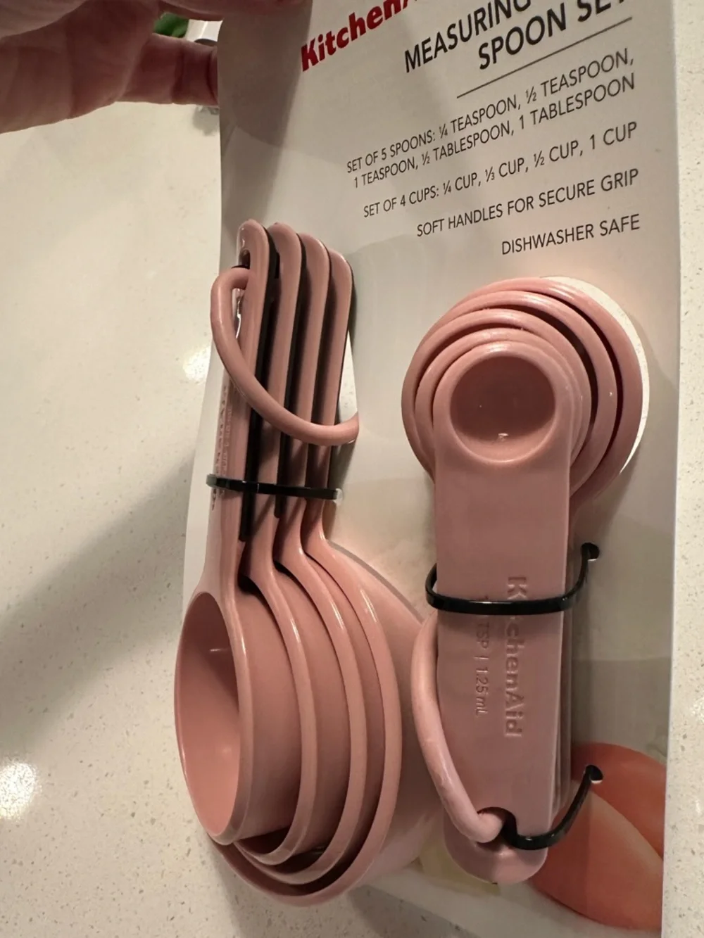 KitchenAid Blush Pink Rose Nesting Measuring Cups and Spoons Set